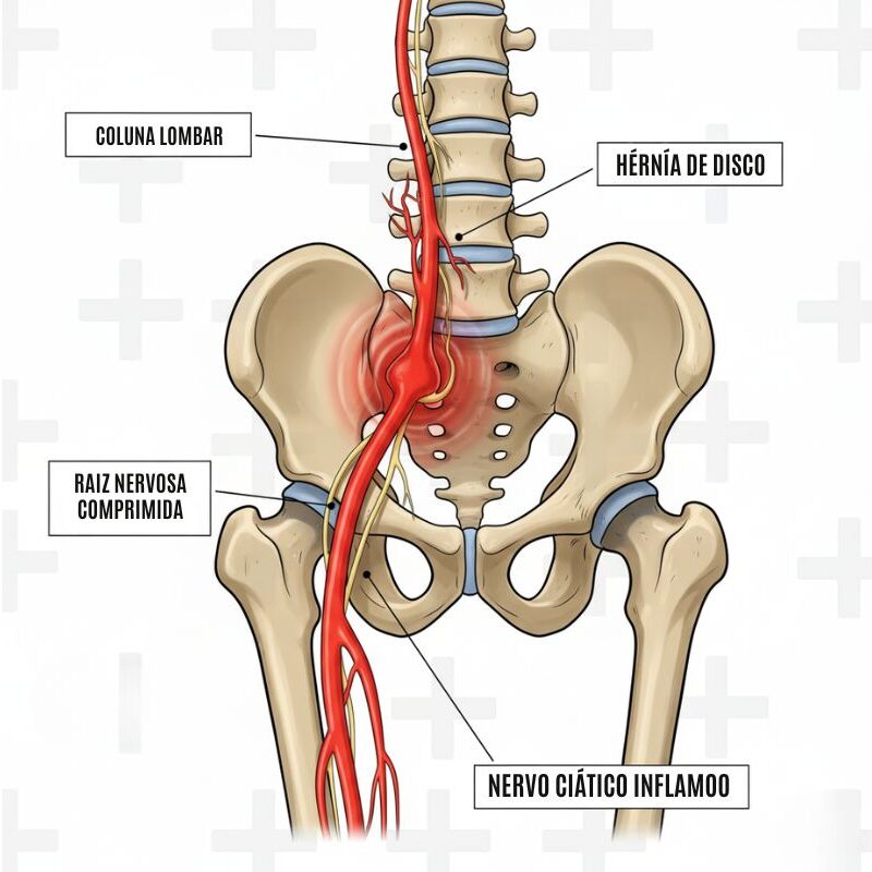 Dor Lombar que Irradia para Perna? Entenda a Causa e Como a Quiropraxia Ajuda
