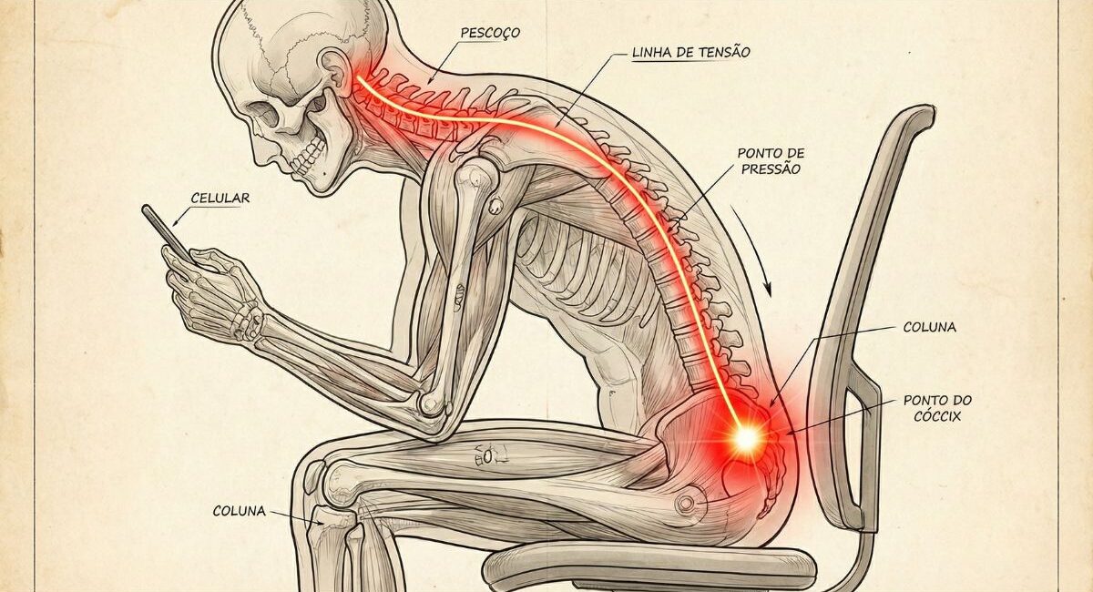 Minha Postura no Celular está me dando Dor na Coluna? Como a quiropraxia pode me ajudar